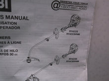 Ryobi 4-cycle 30cc RY4CCS RY4CCSVNM RY4CSS RY4CSSVNM manual-Only