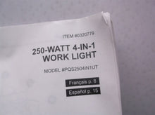 manual Only for a 4 in 1 Utilitech Halogen Portable Work Light