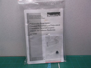 Makita 2" in. PNEUMATIC BRAD NAILER, 18 GAUGE, AF505N manual Only