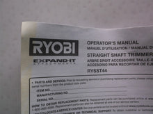 Ryobi RYSST44 Straight Shaft Trimmer Weed Wacker Eater Attachment manual only
