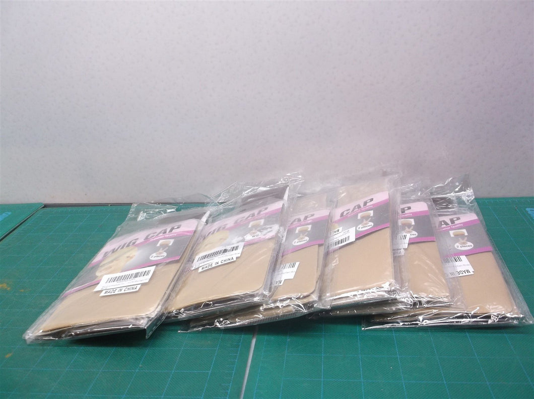 (6) 2 PCS Dream DELUX Wig Cap Wig Liner Wig Stocking Cap Weaving Cap Black/Beige