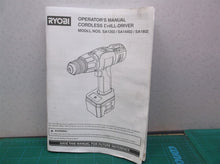 Ryobi Cordless Drill SA-1802 sa1201 sa14402 manual only