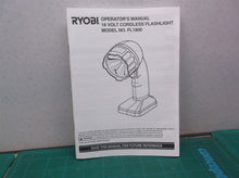 Ryobi FL1800 18V Swivel Head Flash Light Flashlight manual Only