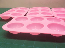 6-Cavity 4 Pack Semi Sphere Circle Silicone Baking Mold, round baking mold Pink