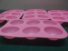 6-Cavity 4 Pack Semi Sphere Circle Silicone Baking Mold, round baking mold Pink