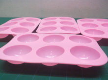 6-Cavity 4 Pack Semi Sphere Circle Silicone Baking Mold, round baking mold Pink