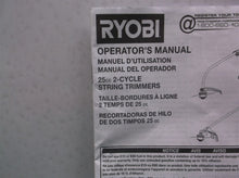 Ryobi 25cc 2 cycle string trimmers manual only