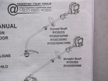 Ryobi 25cc 2 cycle string trimmers manual only