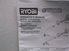 Ryobi 30cc 2 cycle string trimmers manual only ry4ccs ry4css