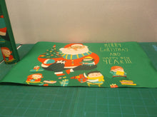 4 Pack Christmas Green(Ornaments, presents & Santa) Placemats Washable