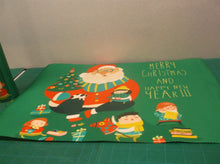 4 Pack Christmas Green(Ornaments, presents & Santa) Placemats Washable