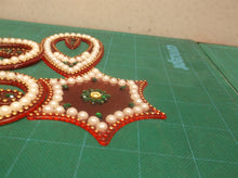Handicraft Diwali 6 Pcs Set Acrylic Rangoli Alpana (Red)