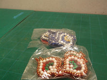 Handicraft Diwali 6 Pcs Set Acrylic Rangoli Alpana (red & blue)