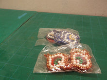 Handicraft Diwali 6 Pcs Set Acrylic Rangoli Alpana (red & blue)