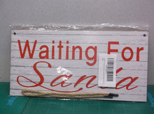12" x 6" - Decorative Wood-" Waiting for Santa"- Sign