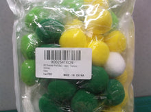 FeltOne Pom Poms Wool Balls 60 Pieces 0.4" (1 cm) 3 Colors GREEN YELLOW WHITE