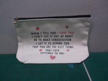 Makeup Cosmetic Bags for Women - I Love You - Travel Cotton Bags