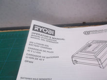 Ryobi op404 40V CHARGER OPERATERS manual ONLY