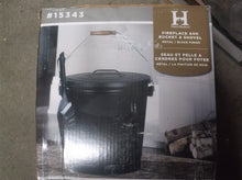 Open Hearth 15343 Ash Bucket with Shovel, Black
