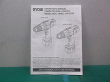 Ryobi Cordless Drill Driver HP962 HP1202M Operators Manual Instructions Guide