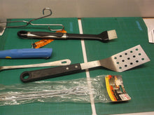 Lot of 6 Grilling Utensils- includes Spatula, basting brush, hot dog forks