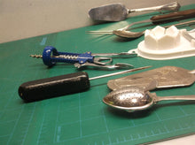 (8)Kitchen Utensils Grilling fork 2 pastry juicer wine opener ice pick 2 spoons