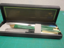 4 piece green pen/pencil set with case