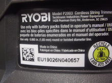 Ryobi P2003 Portable 18V Auto Feed String Trimmer Tool Only- EU19026N040657