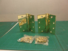 Pair of Polished Brass 4-1/2" hinges Hardware included