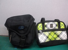 (5) small storage cases camera assorted sizes 4 Black 1 lime white black pattern