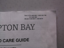 Hampton bay 2 light vanity light manual only ds19071/ds19076