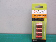 Ck Auto American Flag Tire Valve Stem Cap - RED (Pack of 4)