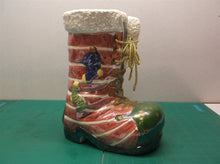 10" Santa Decorative Christmas ceramic boot