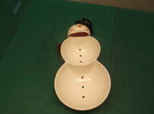 11" Snowman Decorative ceramic- nut or candy holder