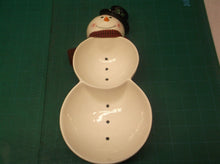11" Snowman Decorative ceramic- nut or candy holder