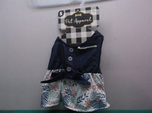 Woof Pet Small Dog Puppy Denim Dress W Floral Bottom L-12/13" Waist up to 19.5"