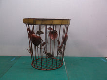 No Brand Apple Metal Waste Basket 10 1/2" h 10" Wide