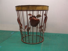 No Brand Apple Metal Waste Basket 10 1/2" h 10" Wide