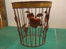 No Brand Apple Metal Waste Basket 10 1/2" h 10" Wide
