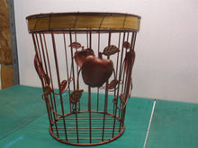 No Brand Apple Metal Waste Basket 10 1/2" h 10" Wide