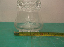 Pear shaped candle holder clear glass