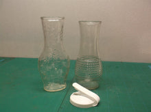 2 Salad Dressing Cruet Glass Shaker Bottles with 1 lid