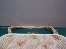 Vintage White Beaded Flower Handbag Top Handle Bride Purse Mother Bride/Groom