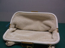 Vintage White Beaded Flower Handbag Top Handle Bride Purse Mother Bride/Groom