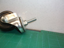 3" swivel casters with threaded longer stem & nuts & black wheel