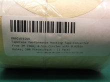 3M 2364 Masking Tape Tan 4.5" Dia Circles w 0.625" Holes Pack 100 Old Stock