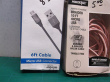 lot of 2 usb a to micro us b 1 6ft gray 1 10ft pink