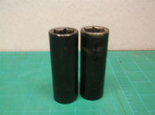 lot of 2 black 1/2" drive unbraneded 3/4" 19mm deep well scockets