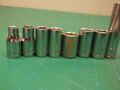 (8) 1/4 drive sae sockets 3/16 1/4 9/32 5/16 7/16 11/32 3/8 & 5/16 deep well