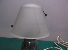 Silver portable lamp 4572 with glass shade